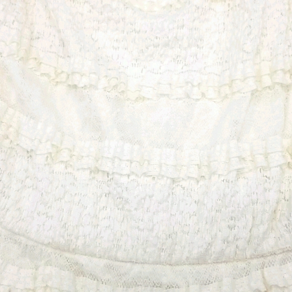 Candie's Small Off White 3/4 Sleeve Mini Lace Dress - Picture 7 of 8